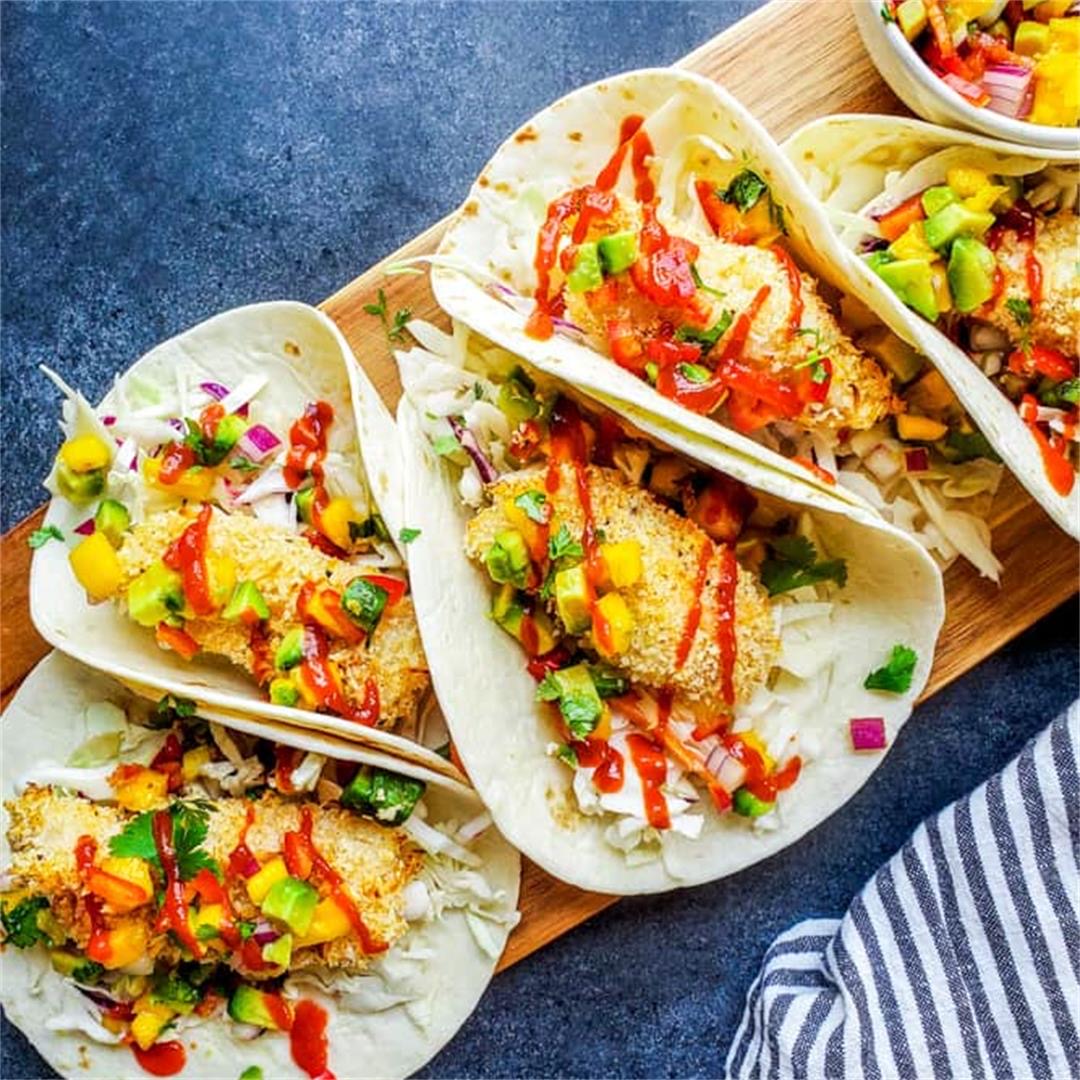 Baked Coconut Crusted Healthy Fish Tacos Quick and Healthy Dinner Recipes 