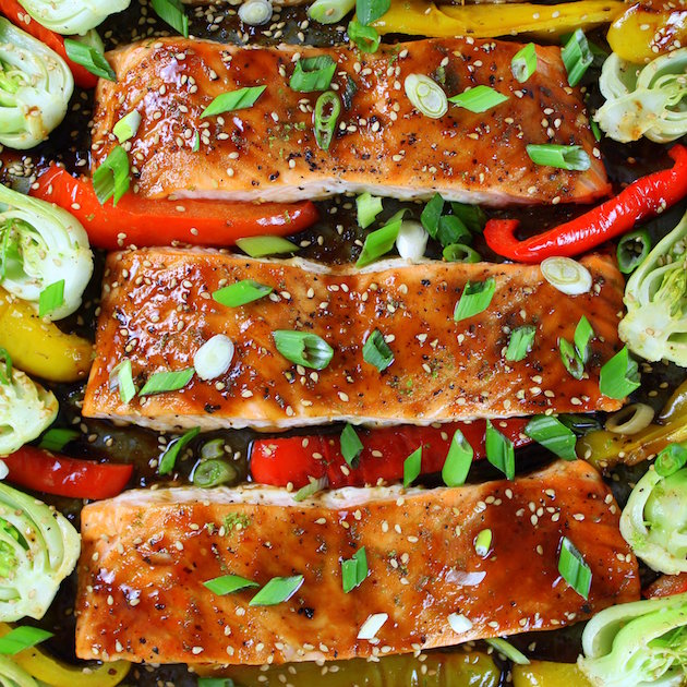 Honey-Lime Roasted Sheet Pan Salmon and Vegetables