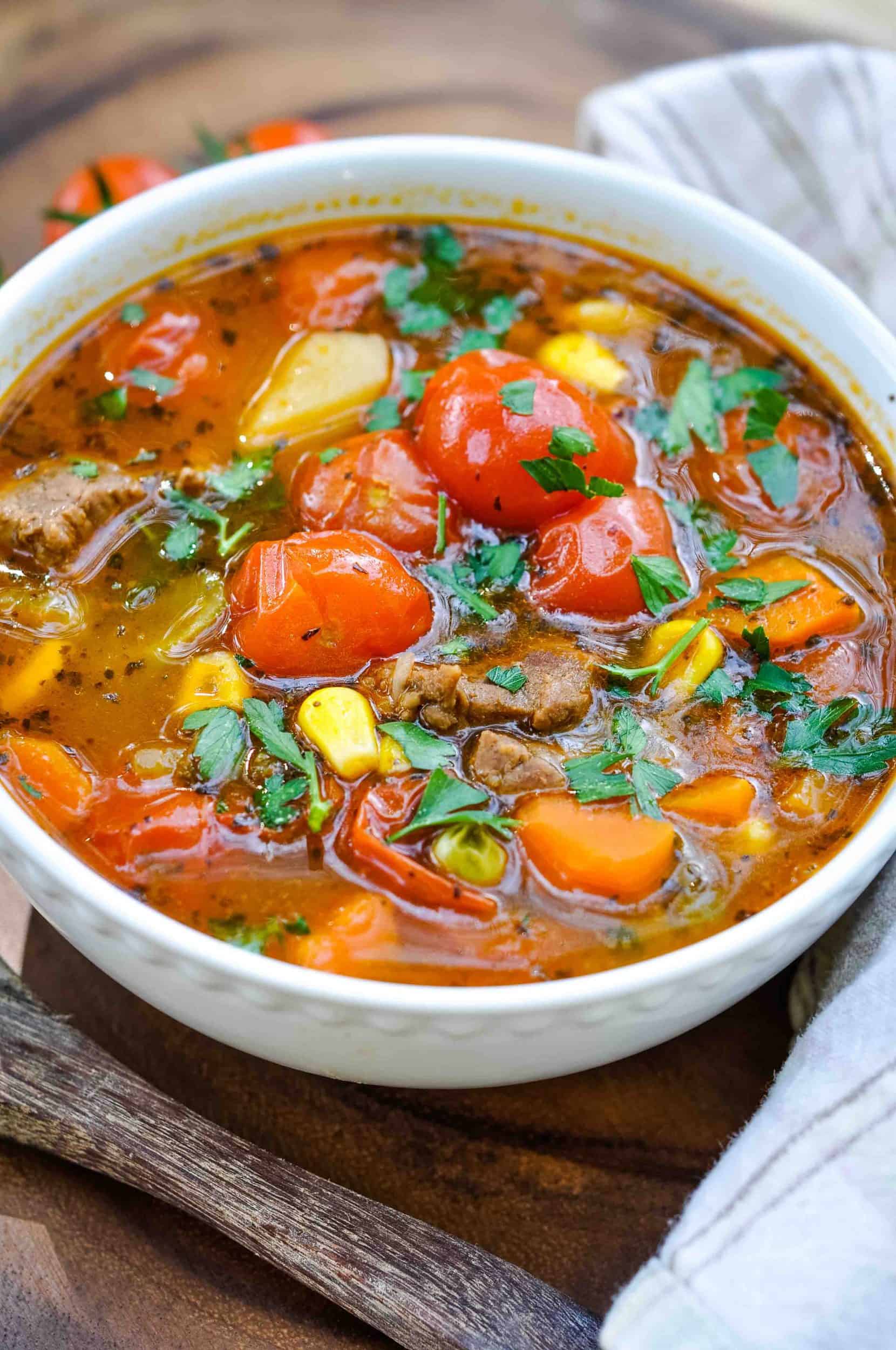 Instant Pot vegetable beef soup