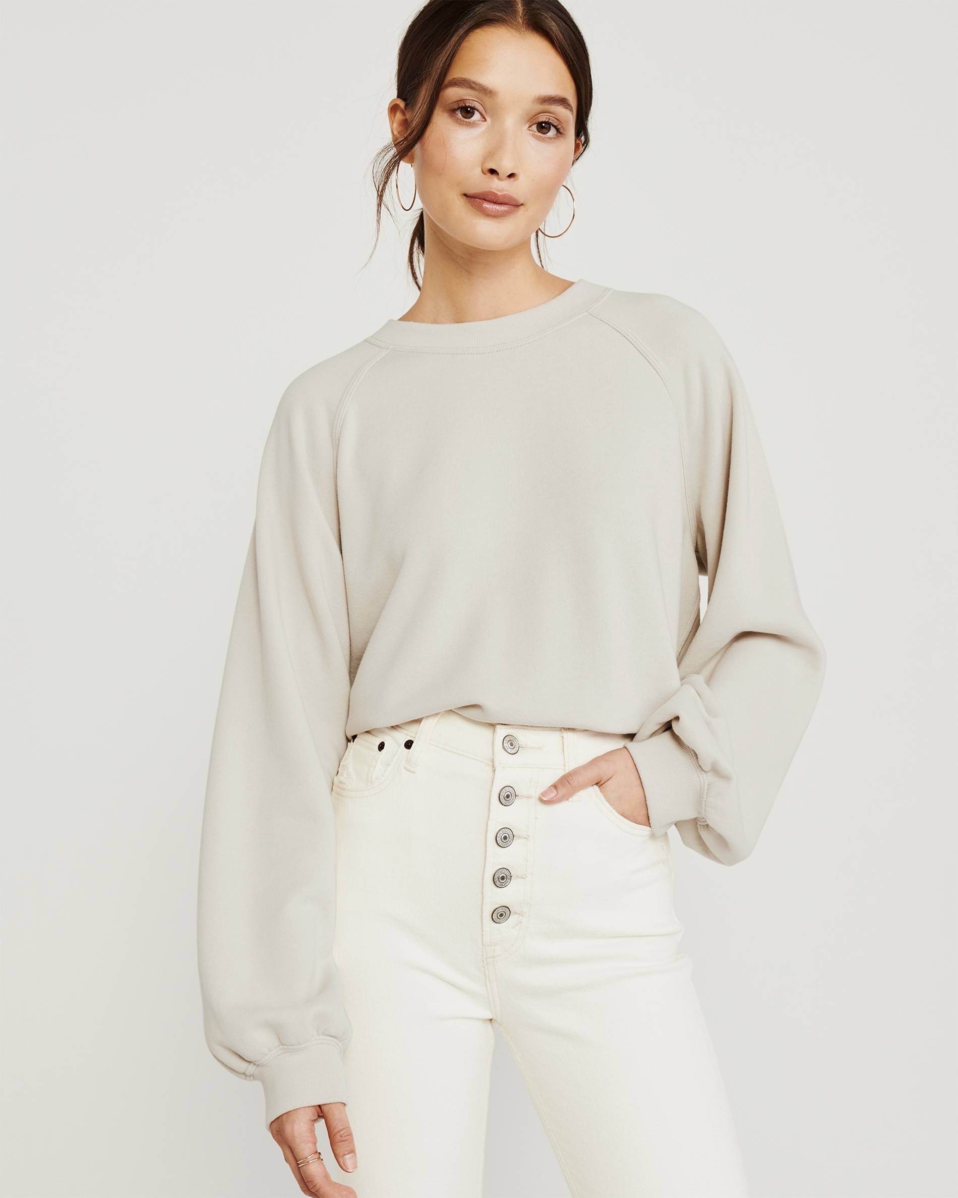 Abercrombie Puff-Sleeve Crewneck Sweatshirt, 12 Adorably Chic Sweatshirts You'll Want In Your Closet