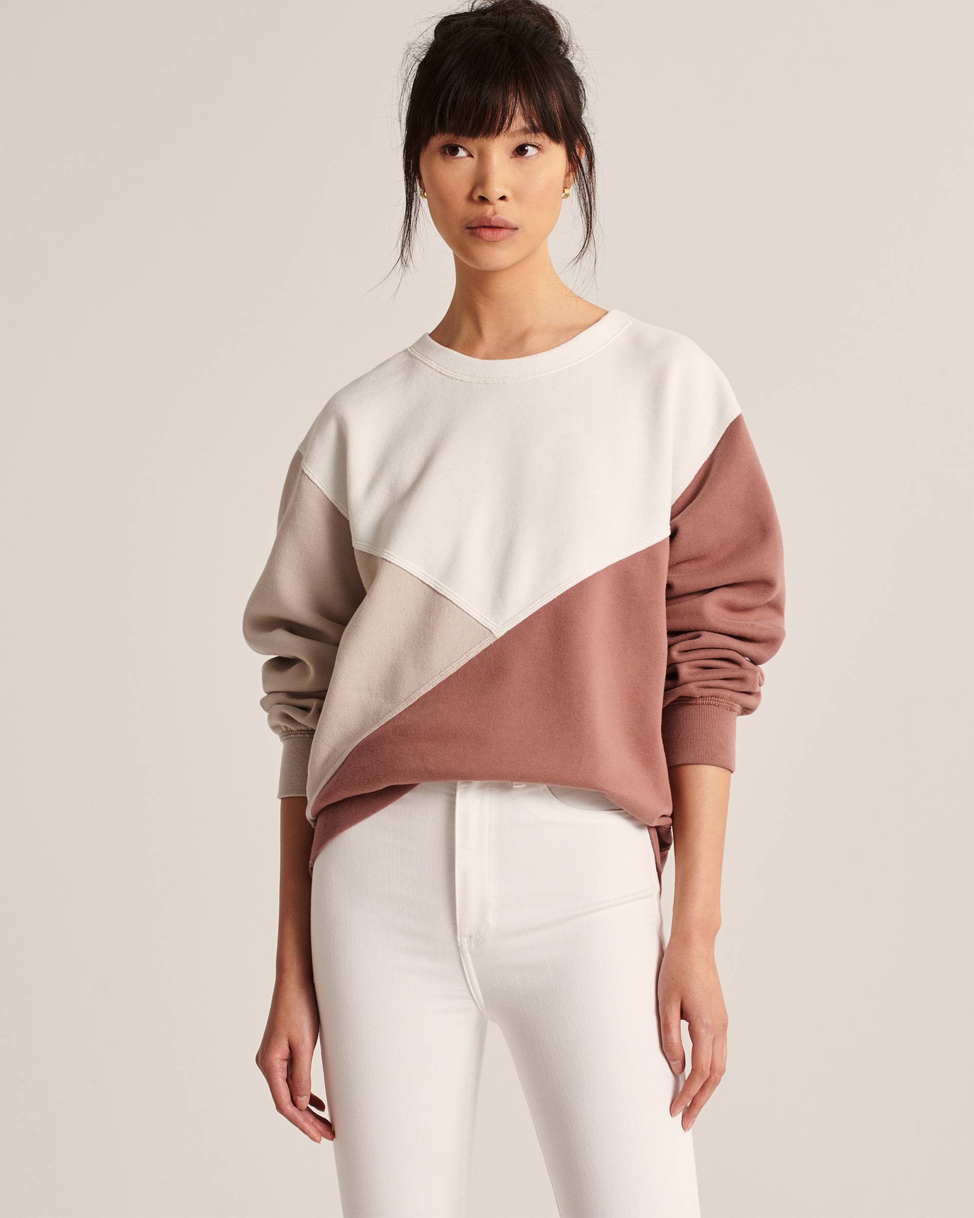 abercrombie Colorblock Crewneck Sweatshirt