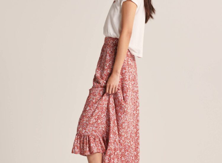 Abercrombie Ruffle Hem Maxi Skirt