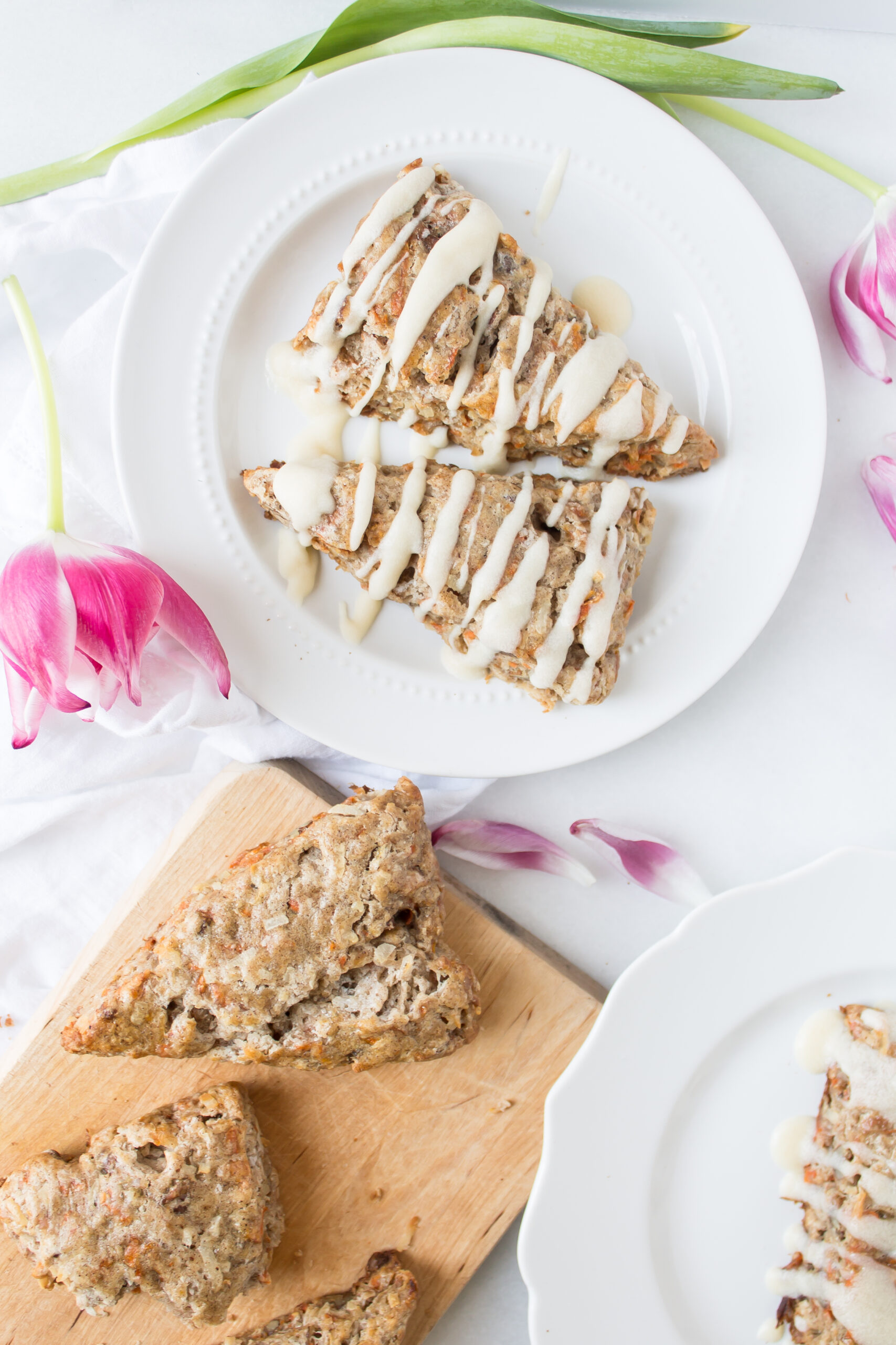 Carrot Cake Scones with Cream Cheese Glaze