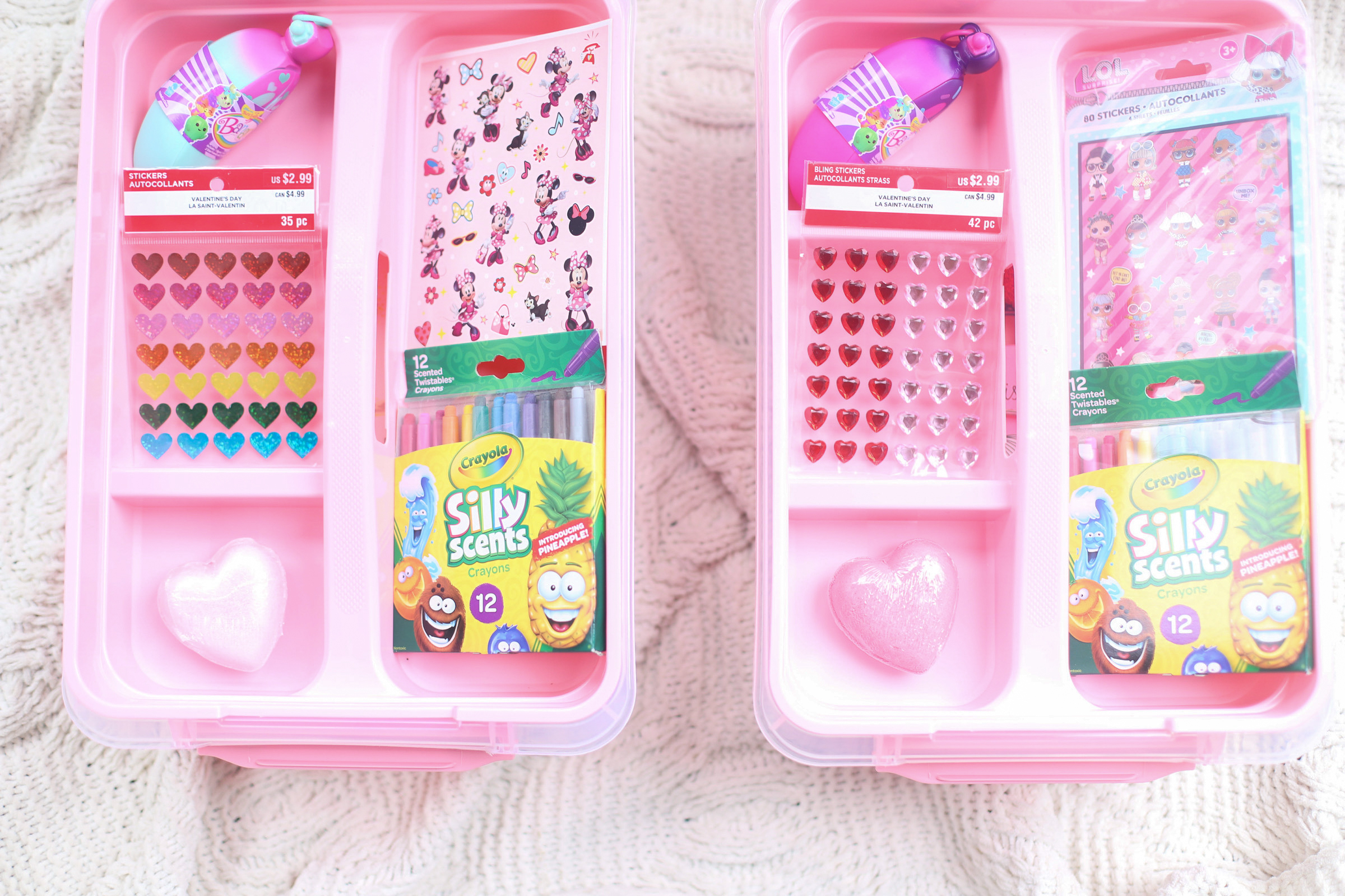 Put together the cutest DIY Valentine's Day Kids Gift Basket in a super functional storage box that your kids can use again and again for holding their crafts, school supplies, and more! Using the most amazing Latchmate Storage Boxes. | glitterinc.com | @glitterinc