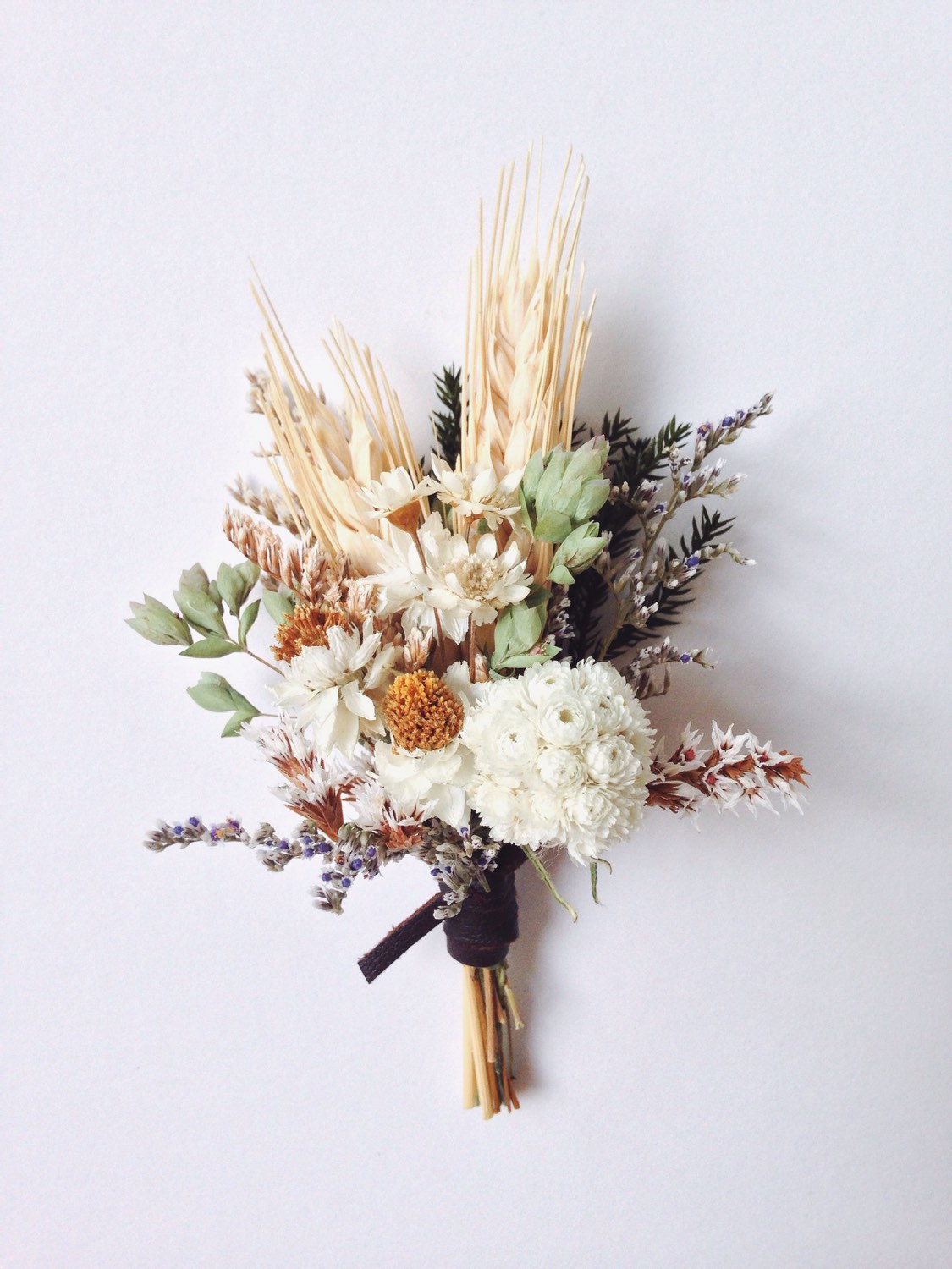 Meadowlark Flower and Wheat Boutonniere Arrangement