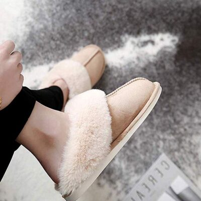 WATMAID Women's House Slippers Memory Foam Fluffy Soft Slippers, Slip on Winter Warm Shoes for Women