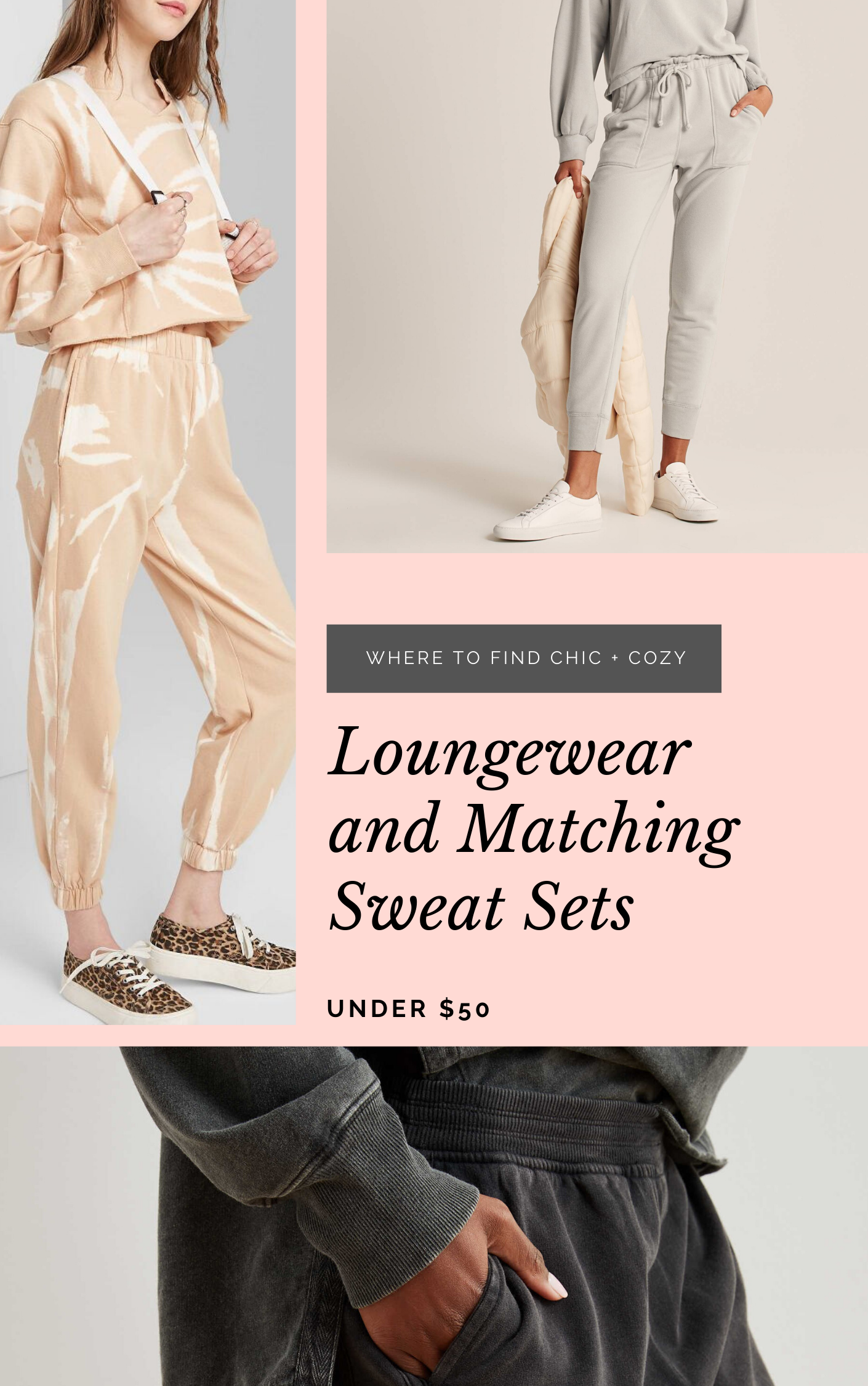 Slip into one of these adorably chic and on trend Loungewear Sets and Matching Sweatsuits, look cute as could be from the comfort of your sofa, and and stay on budget. These adorable and under $50 cozy and chic sets will get you through the season in total comfort! | glitterinc.com | @glitterinc // 