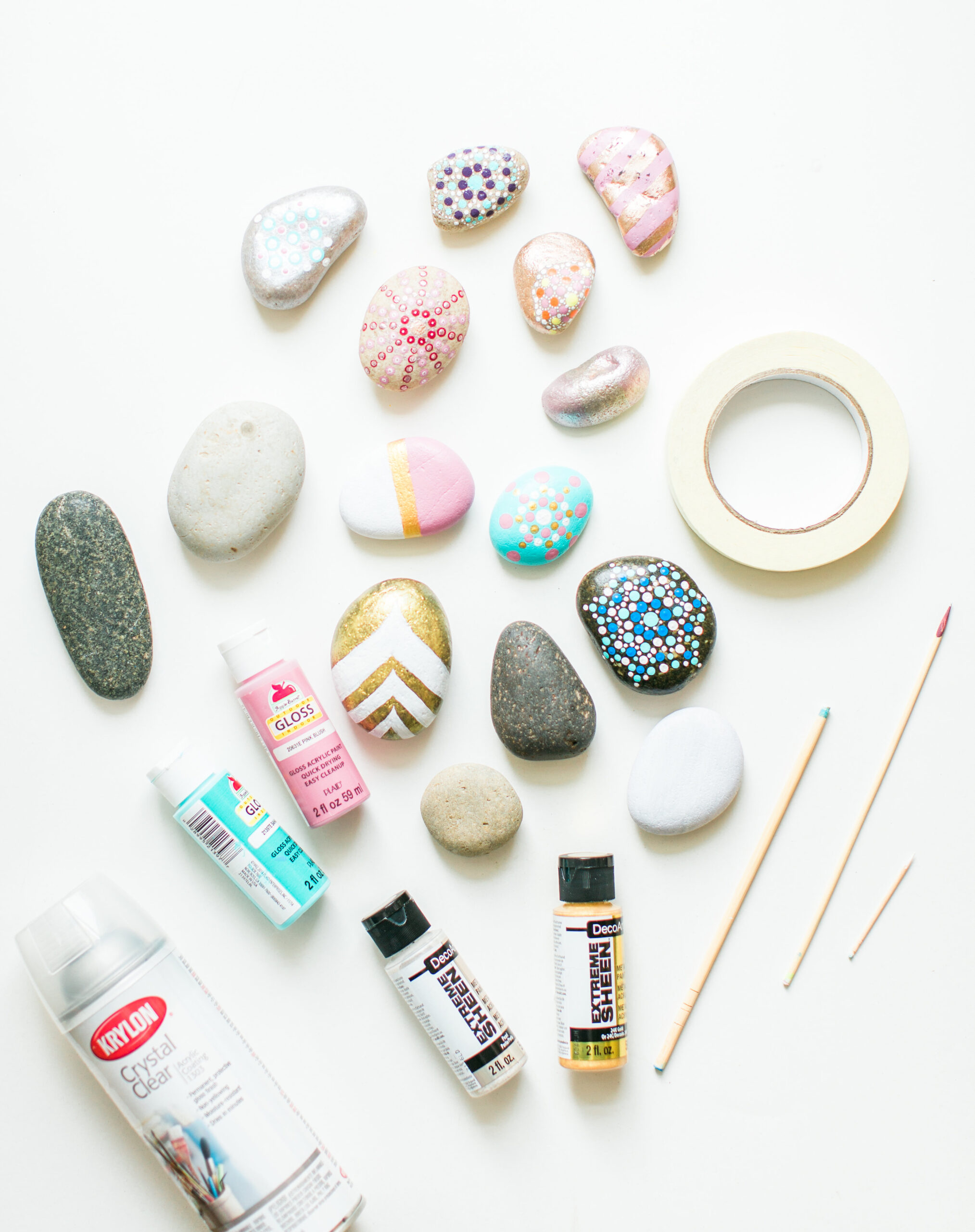 Home with your young kids? Here is a huge list of fun and educational activities to do at home with young kids, including exactly how to entertain your children during school closures, cold and flu days, Spring and Summer vacation breaks, and more. | glitterinc.com | @glitterinc // DIY Painted Rocks