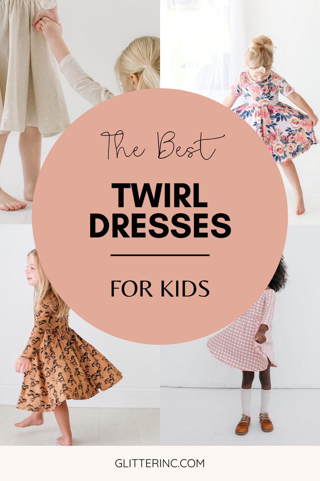 If you have a little girl who loves a great twirly dress, this post is for you! Sharing where to find the very best twirl dresses; a.k.a., skater dresses, spin dresses, or swing dresses, for kids. | glitterinc.com | @glitterinc