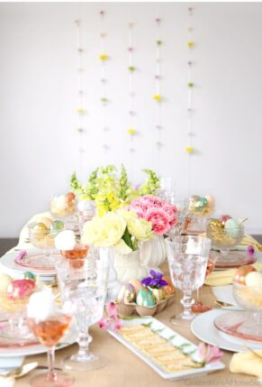 Colorful Pastel Easter Tablescape and Party