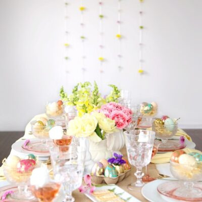 Colorful Pastel Easter Tablescape and Party