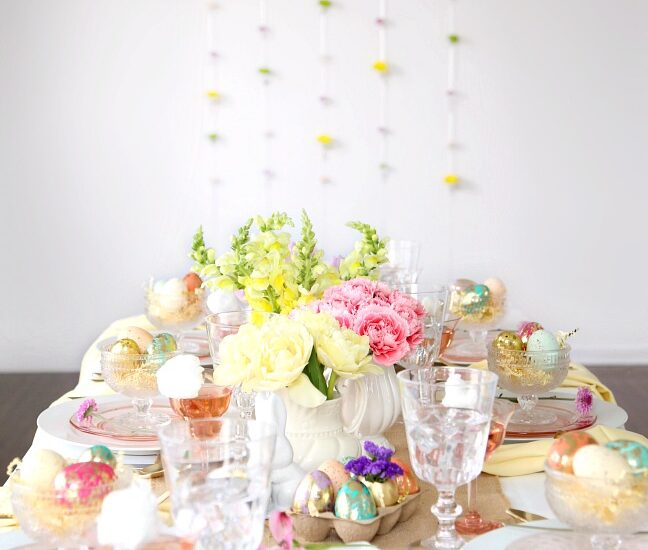 Colorful Pastel Easter Tablescape and Party
