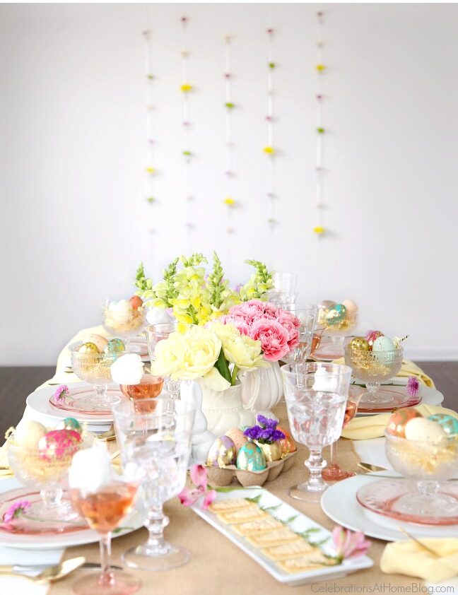 Colorful Pastel Easter Tablescape and Party