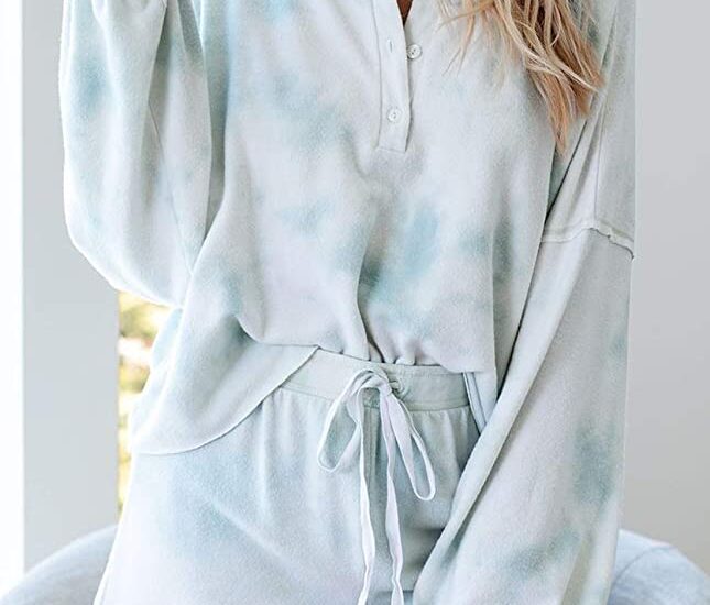 WEEKLY FINDS, Including this Womens Tie Dye Printed Ruffle Short Lounge Sweat Pajamas Set
