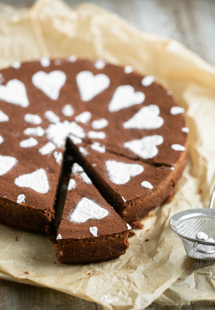 Italian Caprese Cake (Gluten-free chocolate cake)