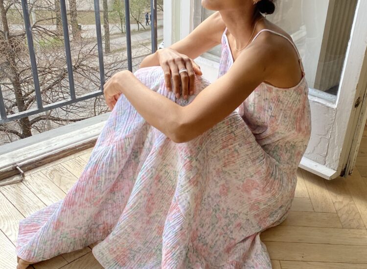 Target skincare brand H&M Crinkled Cotton Dress