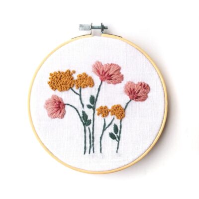 Wild Poppies Embroidery Kit with Embroidery Pattern and Embroidery Supplies