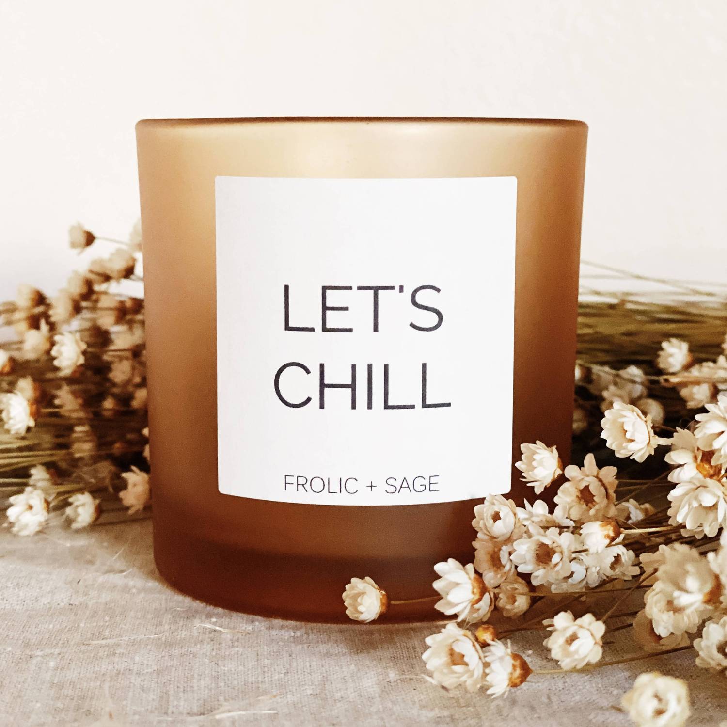 Black-Owned Brands and small shops Frolic + Sage Let’s Chill Candle