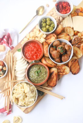 Italian Family Dinner Charcuterie Board - The perfect Communal Snacking Meal for Summer - GLITTERINC.COM