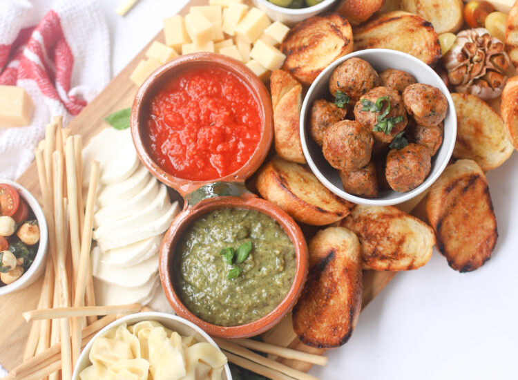 Italian Family Dinner Charcuterie Board - The perfect Communal Snacking Meal for Summer - GLITTERINC.COM