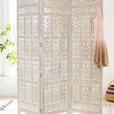 Urban outfitters Amber Carved Wood Room Divider Screen