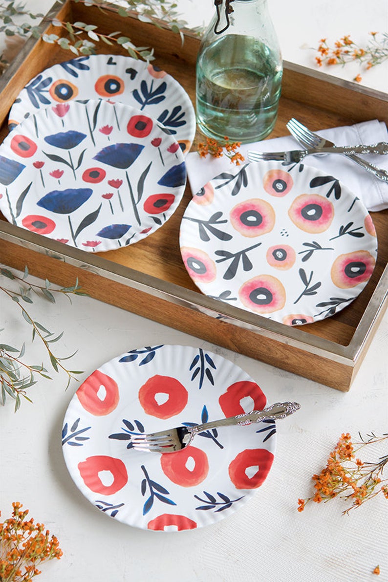 Poppies Melamine Plate Sets by Misha Zadeh