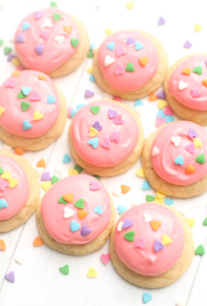Dairy Free Lofthouse Cookies - Pillowy Soft Frosted Sugar Cookies Recipe | @glitterinclexi | GLITTERINC.COM