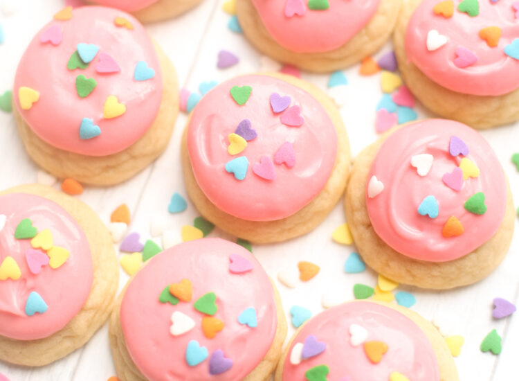 Dairy Free Lofthouse Cookies - Pillowy Soft Frosted Sugar Cookies Recipe | @glitterinclexi | GLITTERINC.COM