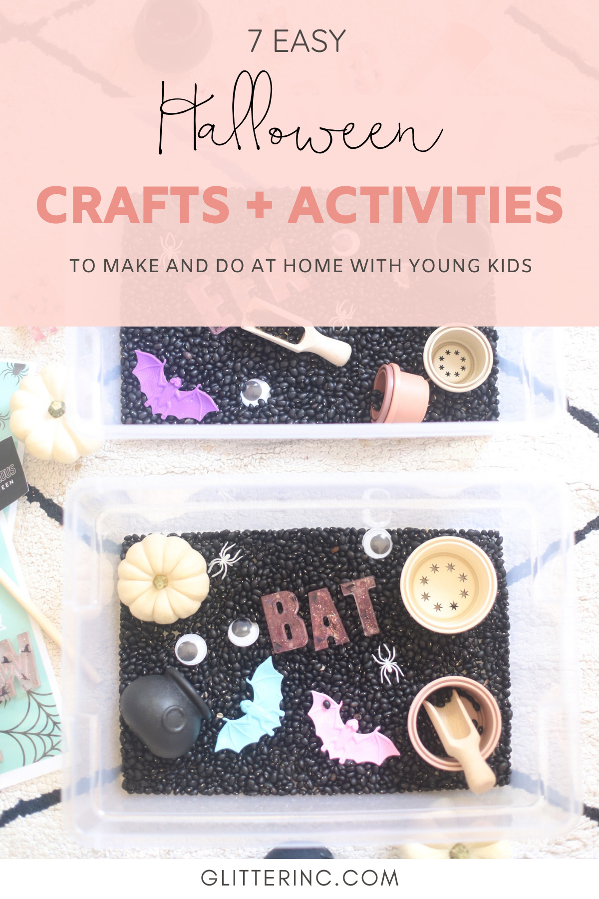 Get crafty this October and create something special with one of these 7 easy Halloween crafts and hands-on activities for toddlers and young kids! | @glitterinclexi | GLITTERINC.COM 