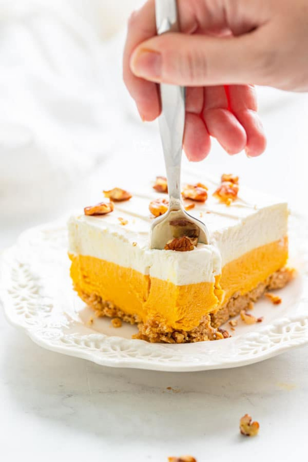 Gluten Free Pumpkin Lush Cake (No Bake Dessert)