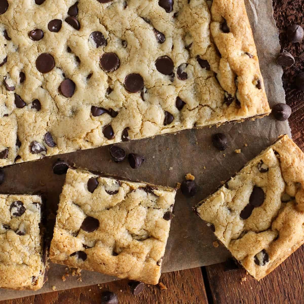 Sheet Pan Chewy Chocolate Chip Cookie Bars