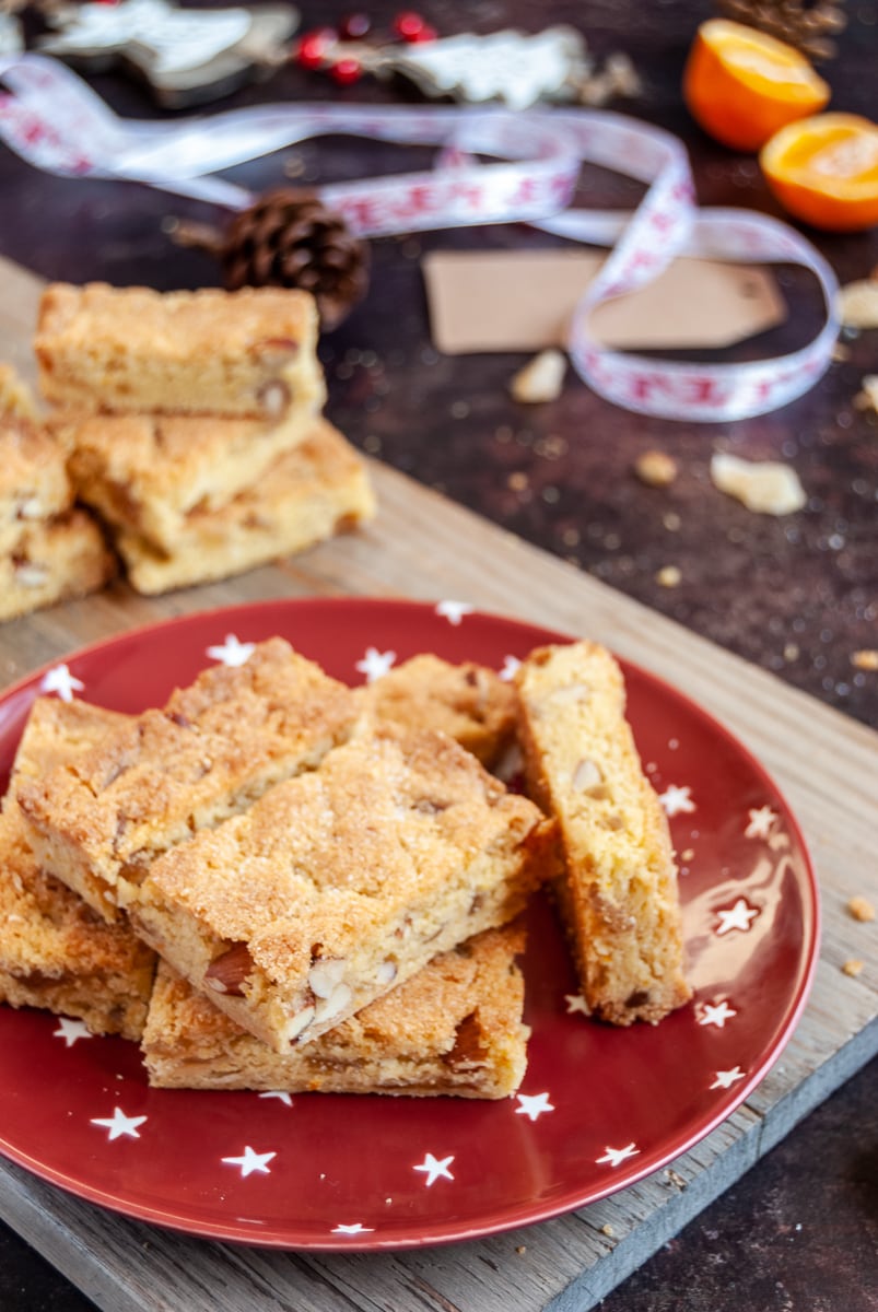 chewy orange ginger and almond bars 