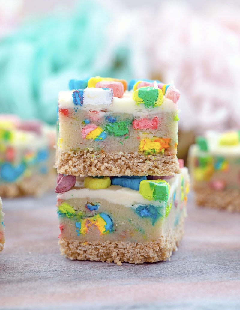 Lucky Charms Cookie Dough Bars