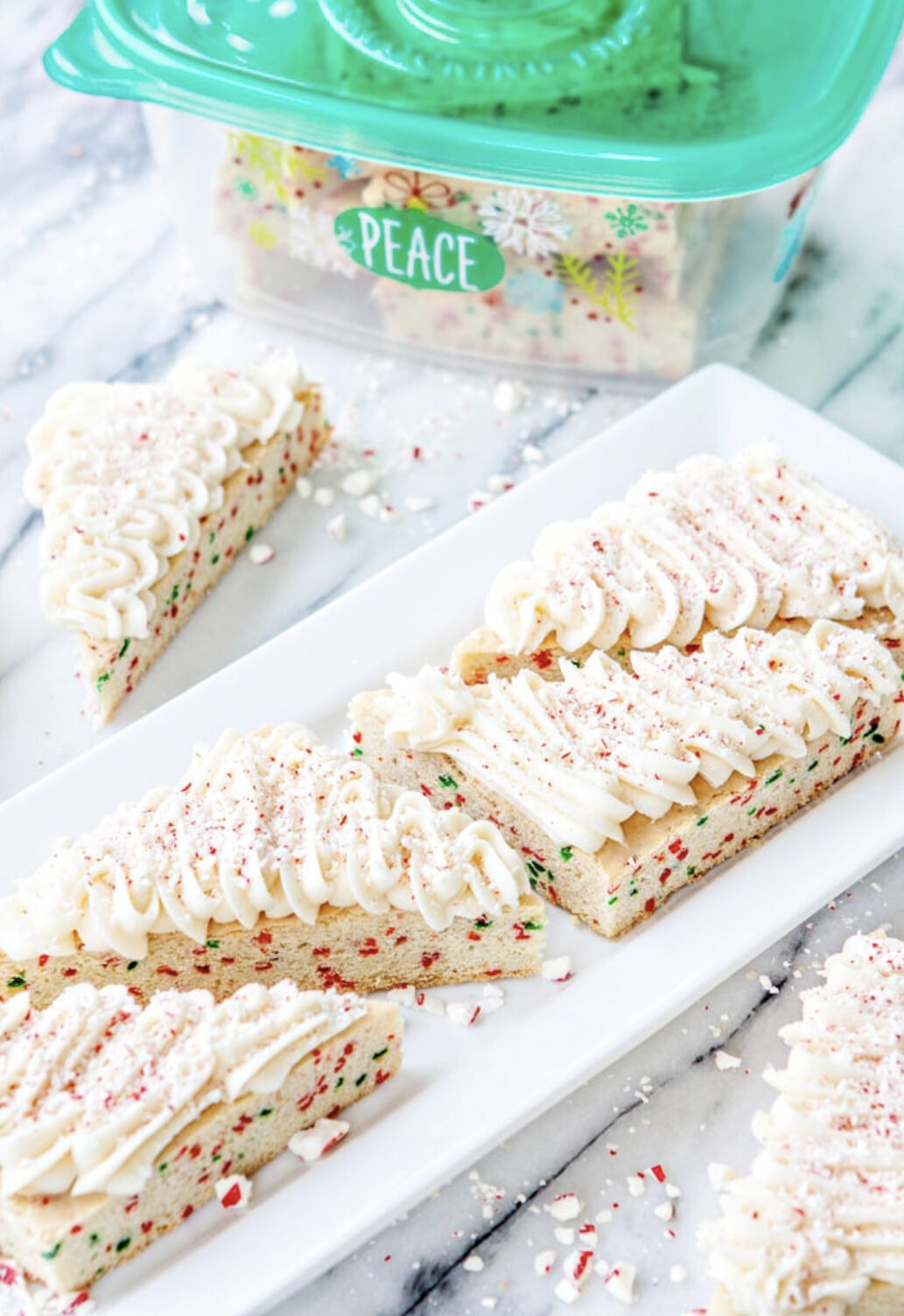 Candy Cane Crunch Funfetti Sugar Cookie Bars