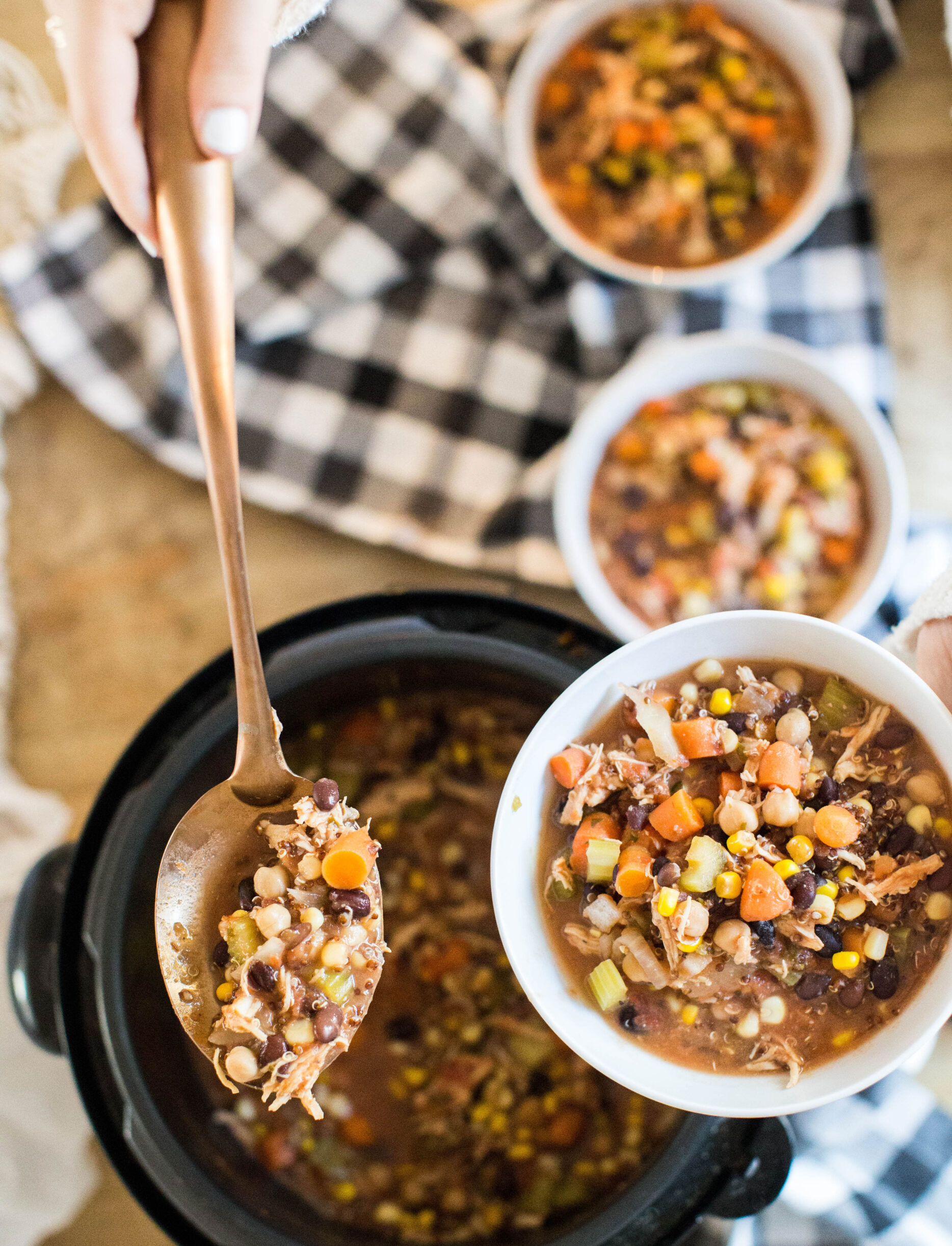 Slow Cooker Chicken Vegetable and Quinoa Soup