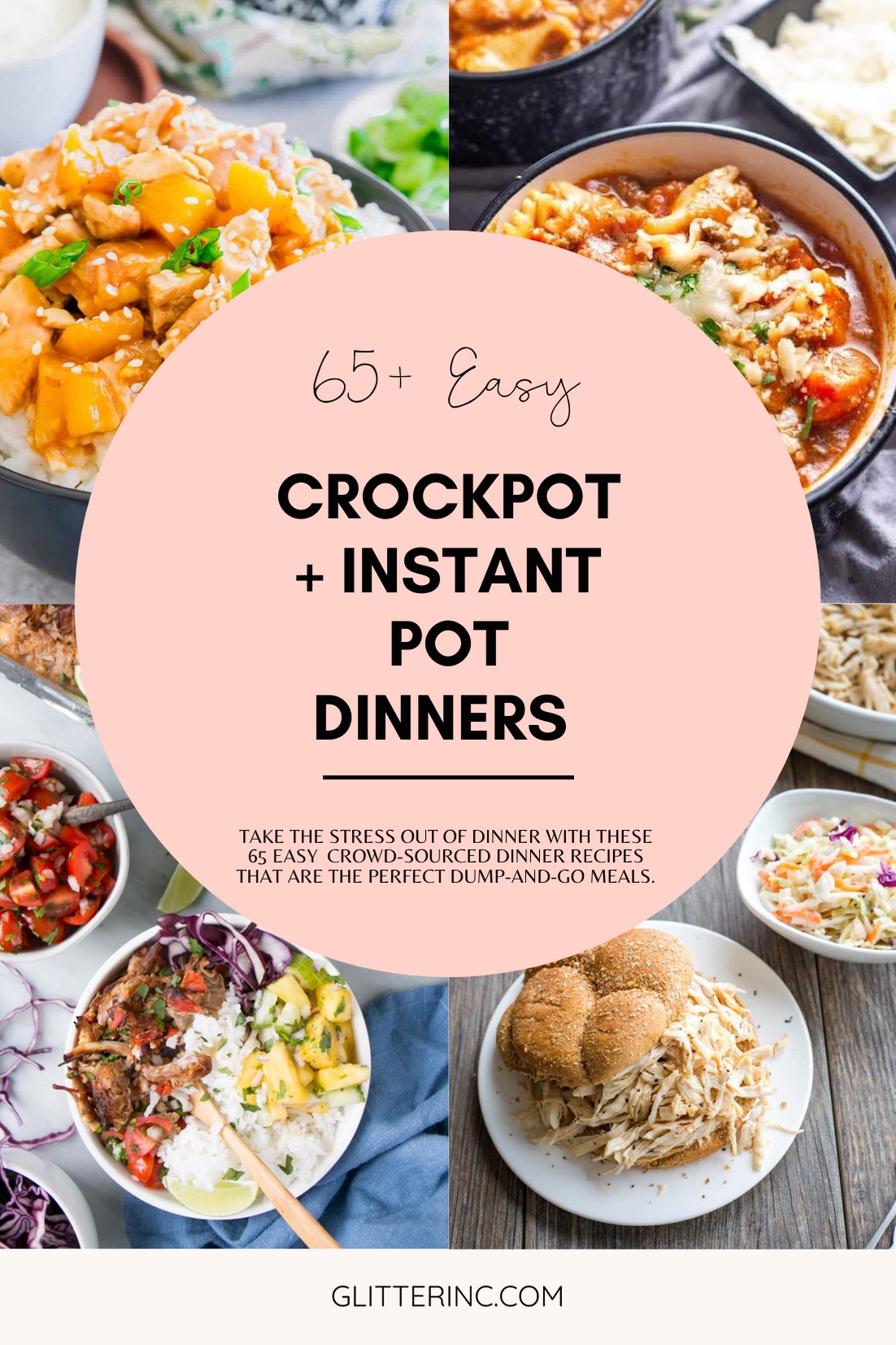 Instant Pot and Crockpot or Slow Cooker recipes are stress-free dinners at their finest; these 65 easy dinner recipes are the perfect dump-and-go meals. | @glitterinclexi | GLITTERINC.COM