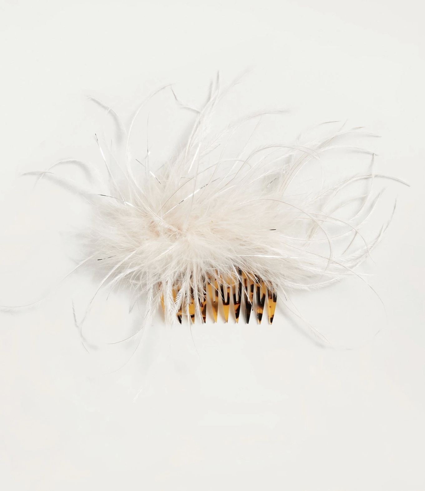 Loeffler Randall Josie Feather Hair Comb Oyster