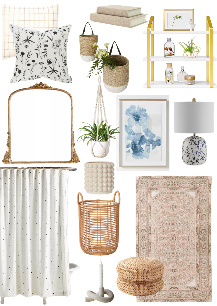 collage of Home Pieces with neutral color
