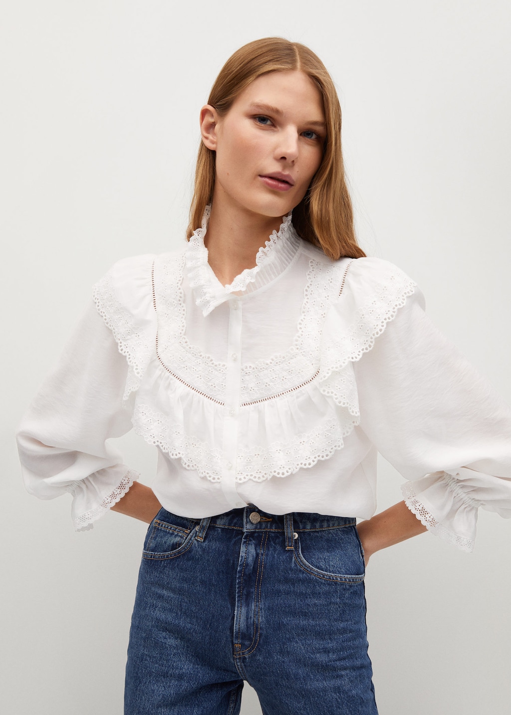 Mango Openwork Detail Blouse