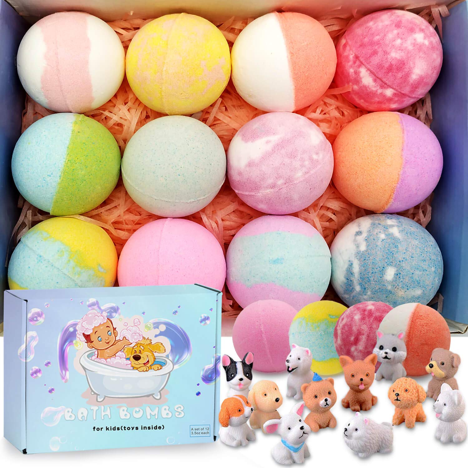 Organic Bath Bombs Fizzies for Kids with Toys Inside