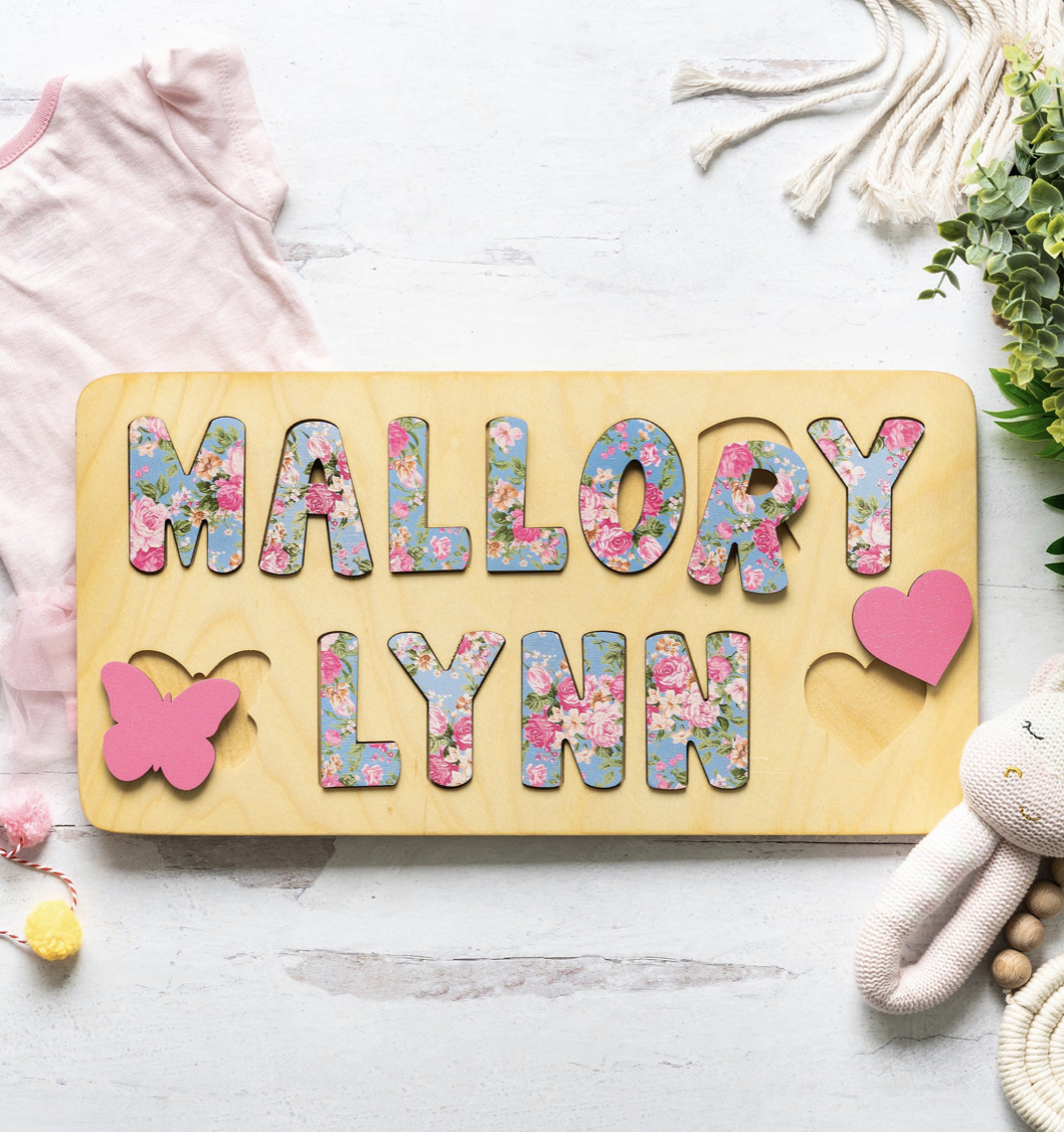 Bloom Owl Floral Wooden Name Puzzle | The Dreamiest Etsy Picks