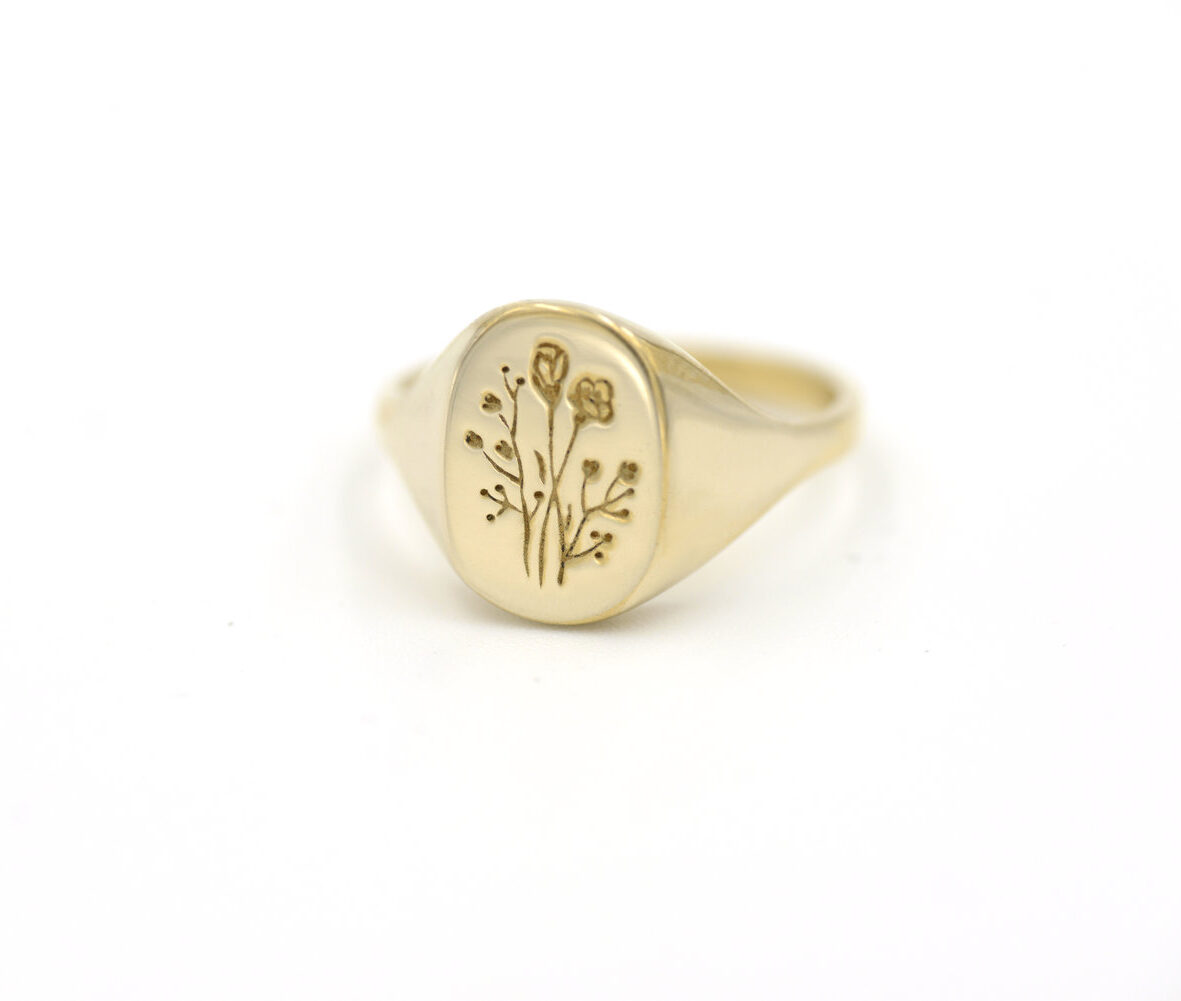 Claus Jewelry Wildflower Signet Ring