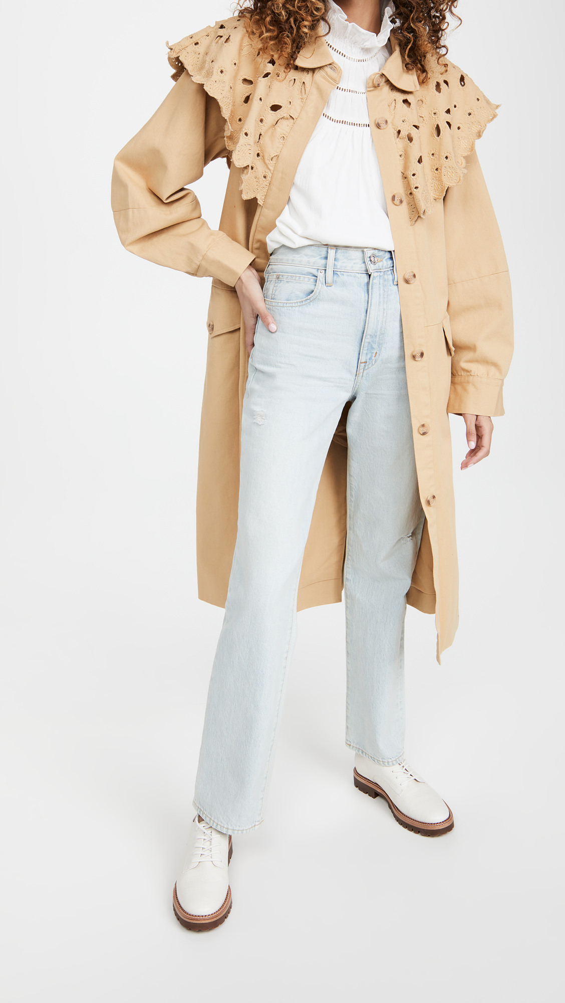 Sea Hazel Eyelet Trench Coat | Weekly Finds + The Most Amazing Floral Cuticle Oil