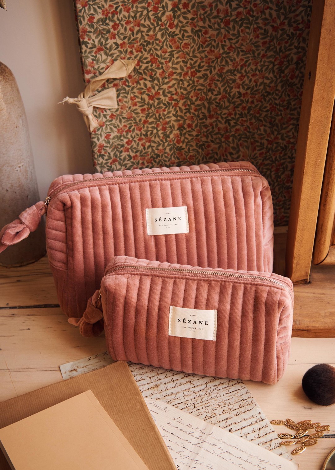 Sézane Toiletry Bag in Velvet Blush