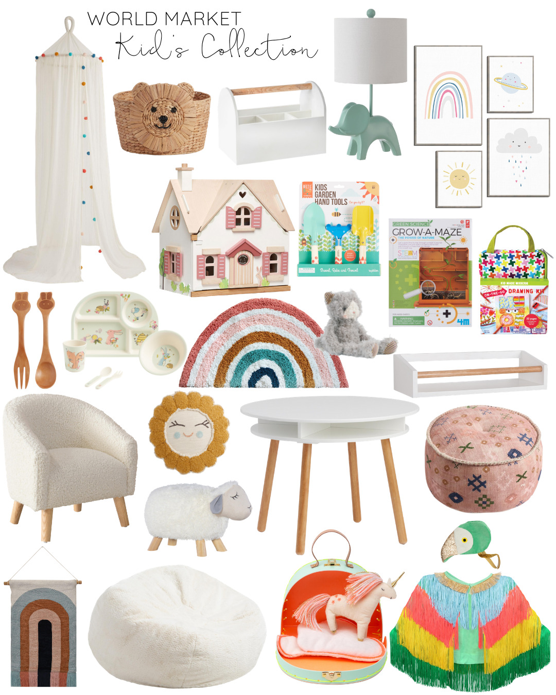 World Market Kid's Collection Favorites // The new collection is full of the cutest furniture, beautiful and fun toys and games, and stylish décor pieces and storage for your kid's play area or bedroom! | @glitterinclexi | GLITTERINC.COM