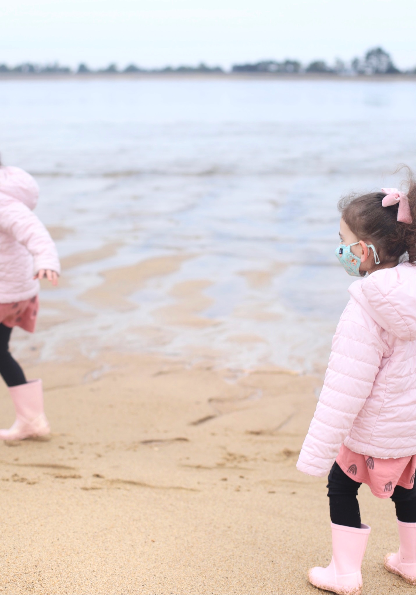 beach day with kids in winter