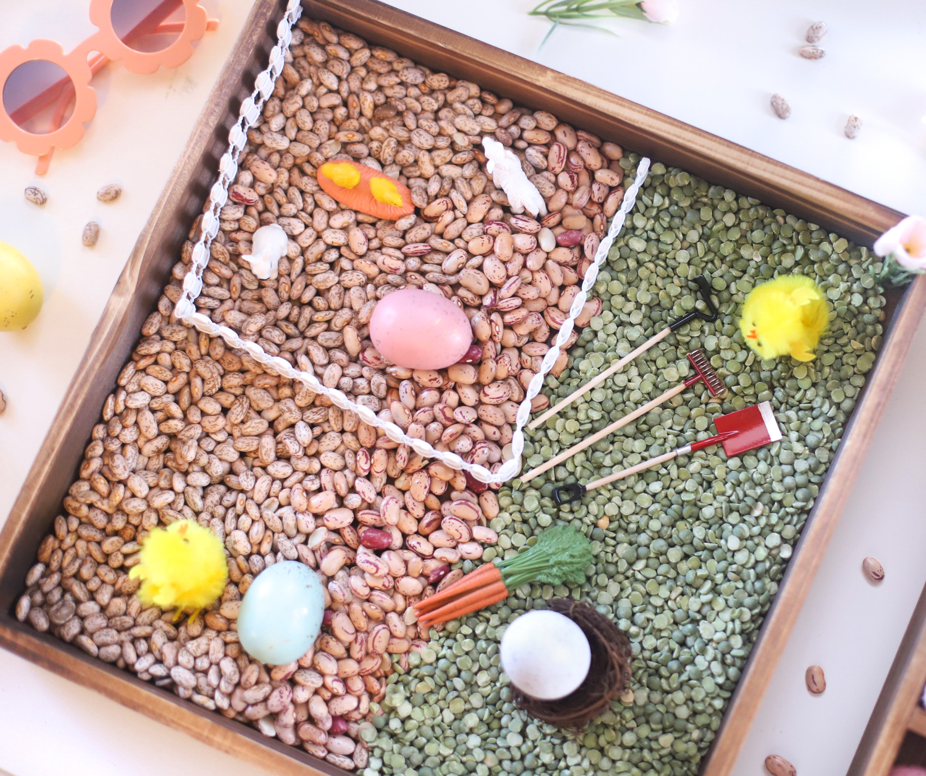 Farmhouse-Inspired Spring Sensory Bins for Kids - The Perfect Hands-On Activity for Toddlers and Beyond | @glitterinclexi | GLITTERINC.COM