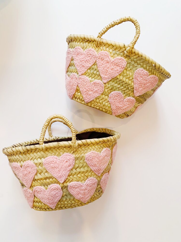  COLORES Collective Mini Light Pink Heart Basket