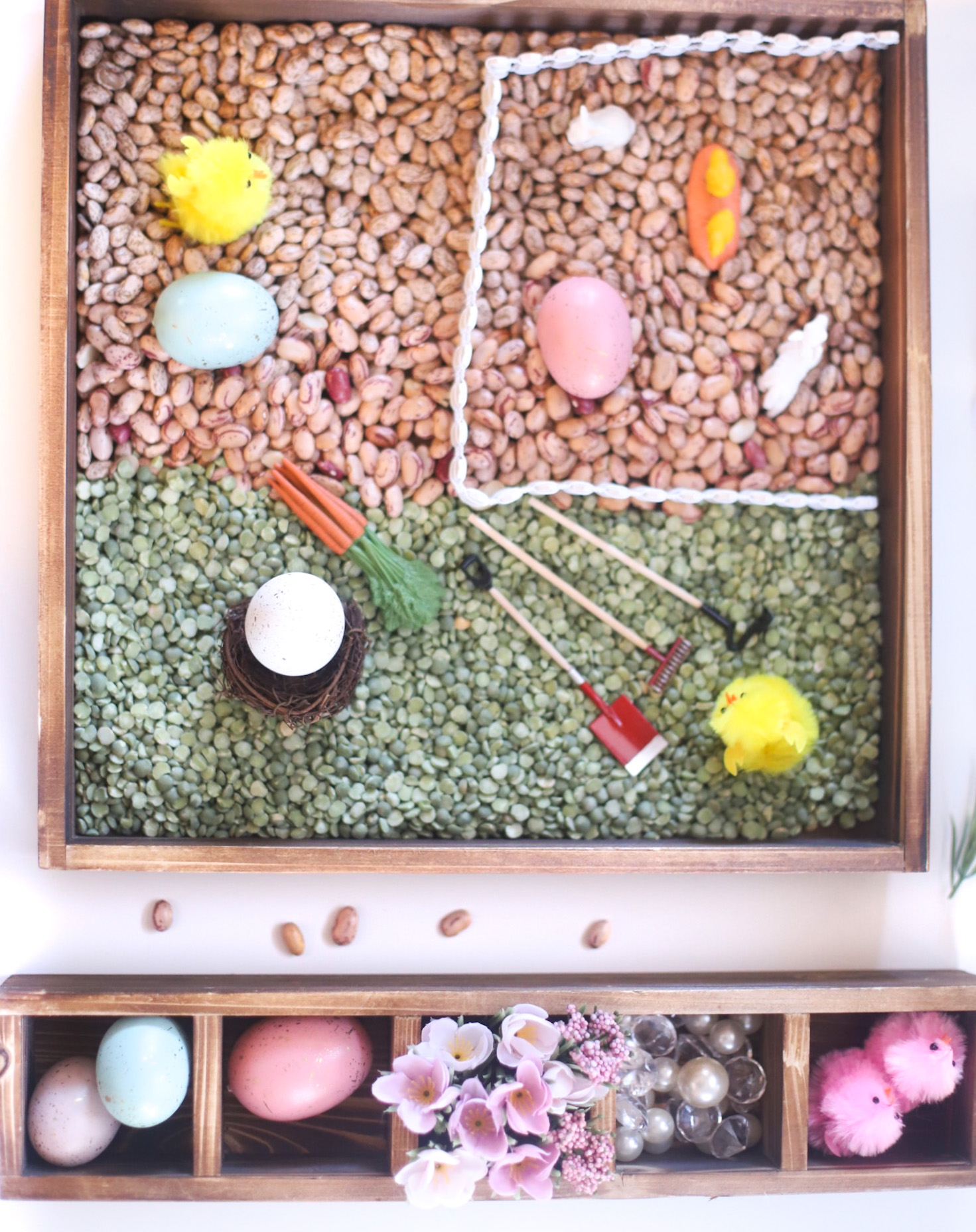 Farmhouse-Inspired Spring Sensory Bins for Kids - The Perfect Hands-On Activity for Toddlers and Beyond | @glitterinclexi | GLITTERINC.COM