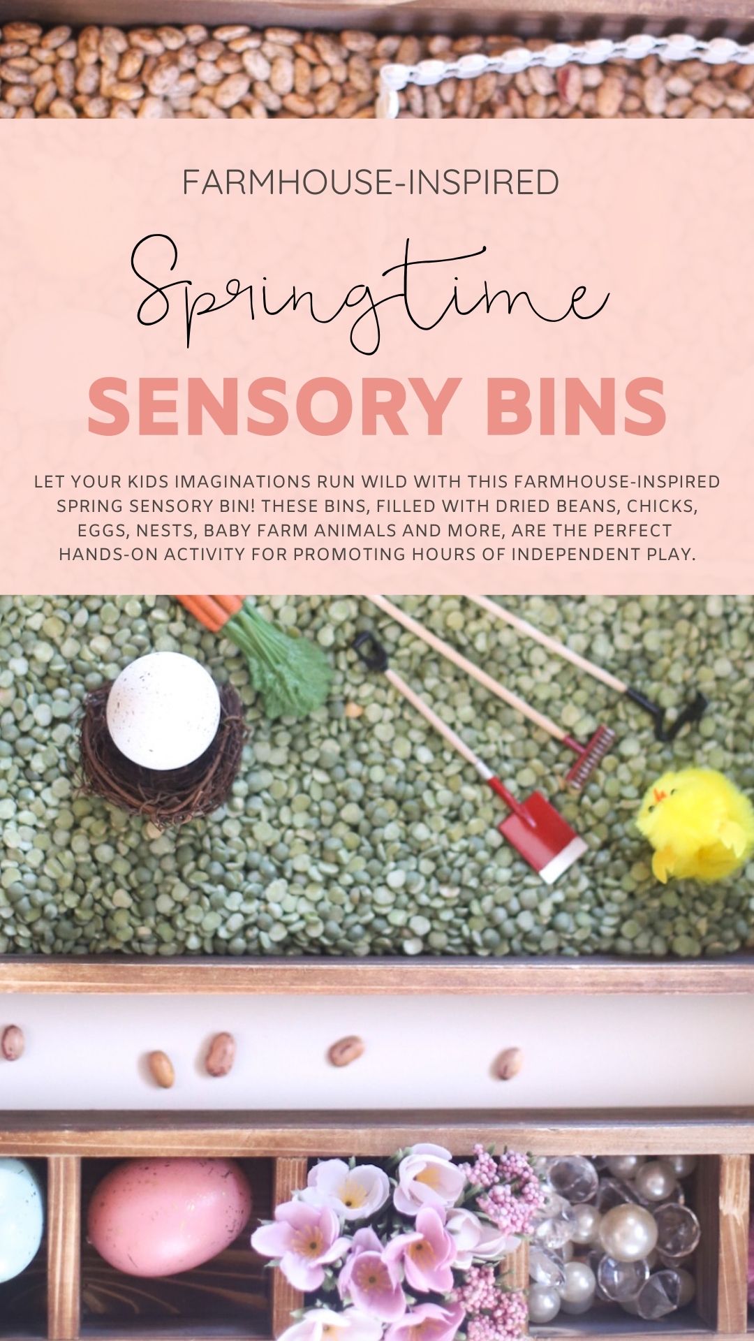 Farmhouse-Inspired Spring Sensory Bins for Kids - The Perfect Hands-On Activity for Toddlers and Beyond | @glitterinclexi | GLITTERINC.COM